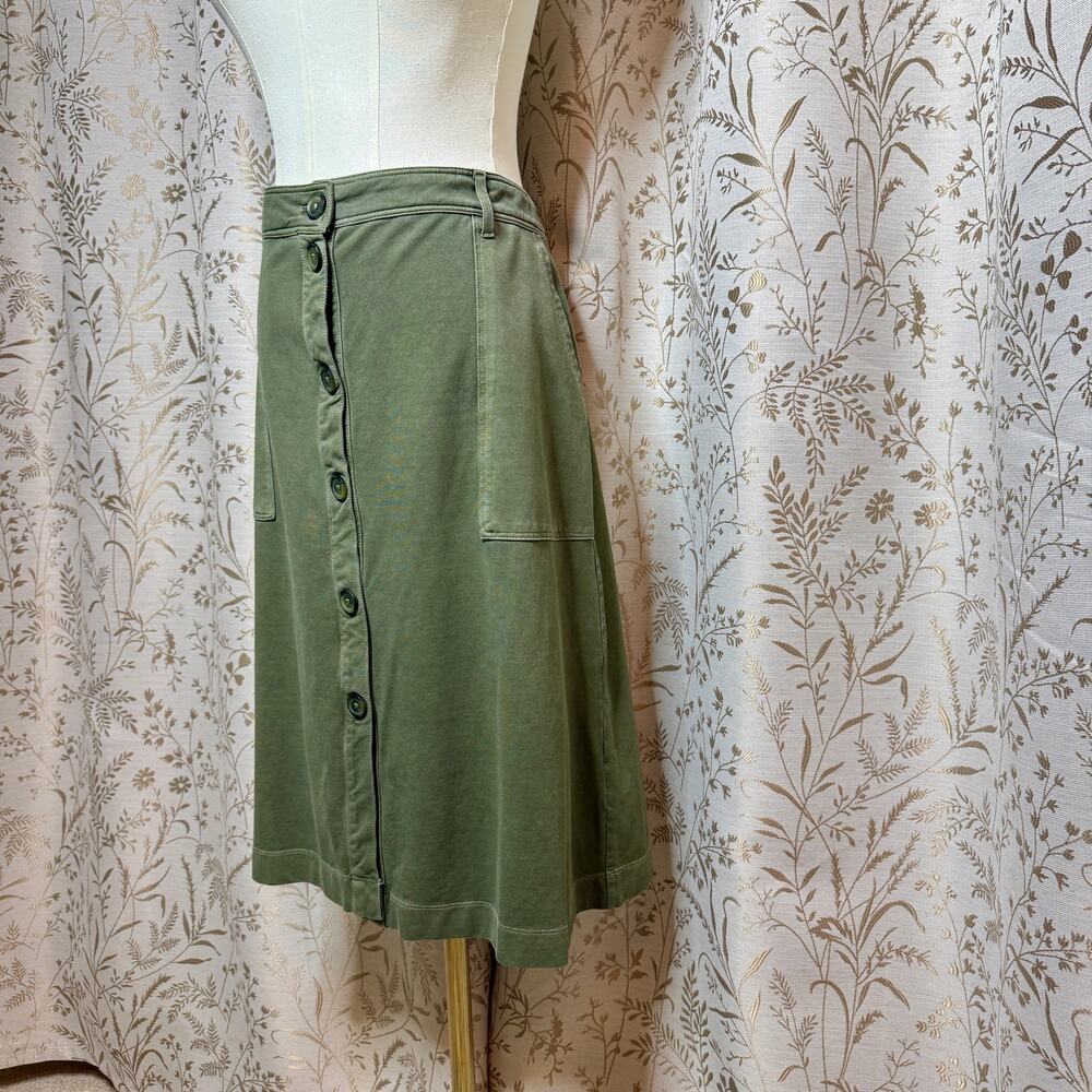 SONOMA Green Button Front Utility Midi Skirt Womens XL Prairie Cottagecore Boho - Picture 5 of 14